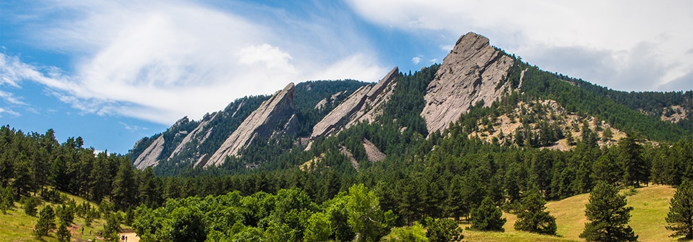 Flatirons view from Boulder CO