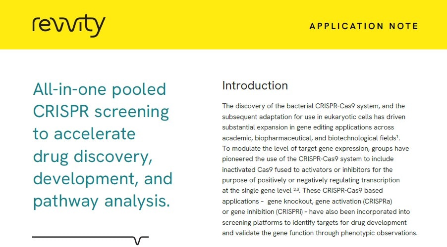 All-in-one pooled CRISPR screening to accelerate drug discovery, development, and pathway analysis - Application Note